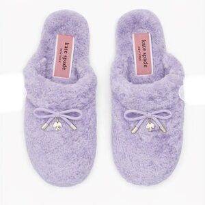 Kate Spade Lilac Plush Slippers